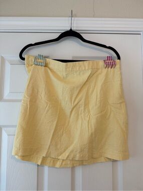 Yellow Women's Casual Linen-Blend Skirt